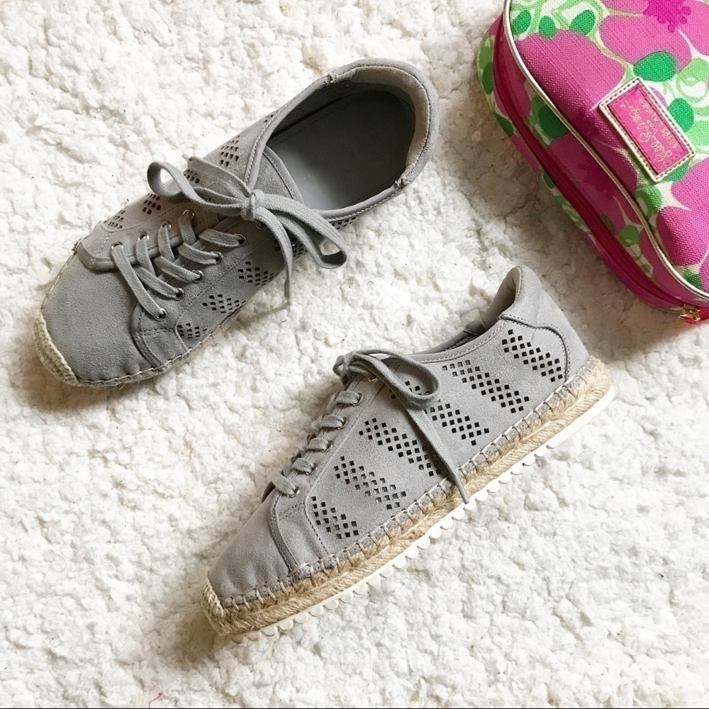 Marc Fisher Baila Perforated Fabric Espadrille Size 7.5
